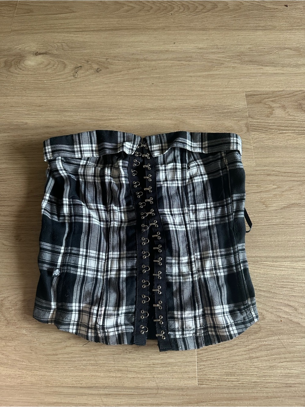 Tripp NYC Vintage Black & White Plaid Corset
